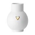 Mini-Kugelvase Herz Gold 9 cm Lovely weiß Räder