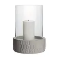 Betonwindlicht Lebe jeden Moment 30 cm grau Räder