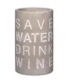 Weinkühler Save water, drink wine 21 cm grau Räder